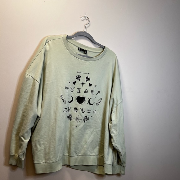 Oversized Mint Green Astrology Crewneck - Picture 2 of 5
